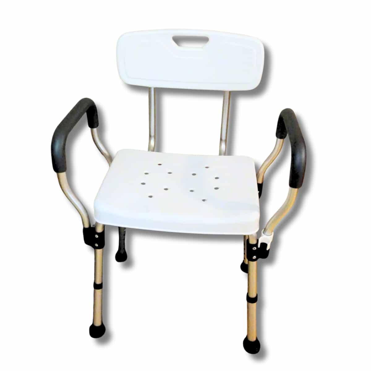 Essential Medical Supply Height Adjustable Shower Chair and Bath Bench with Padded Arms, Contoured Back and Textured Shower Chair Seat - Perfect for The Bath and Inside Shower
