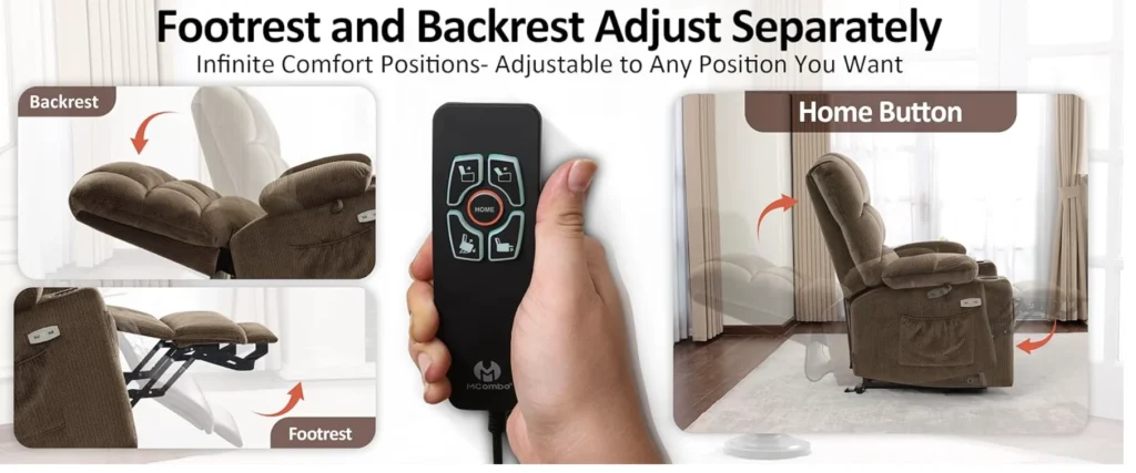 Electronic Features- High seat armchair for elderly