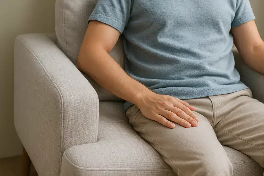 A Person Sitting in a Chari with Softable Breathable Fabric