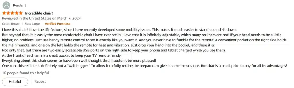 People's Positive Reviews - High Seat Armchair for Elderly