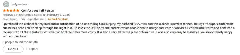 People's Positive Reviews - High Seat Armchair for Elderly